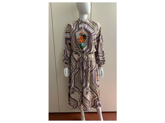Tory Burch Abito tunica in seta stampata - vista 7