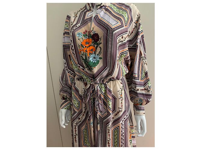 Tory Burch Abito tunica in seta stampata - vista 8