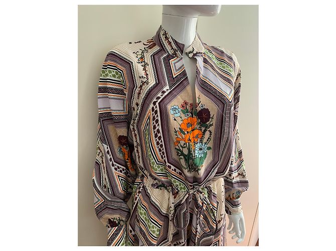 Tory Burch Abito tunica in seta stampata - vista 9
