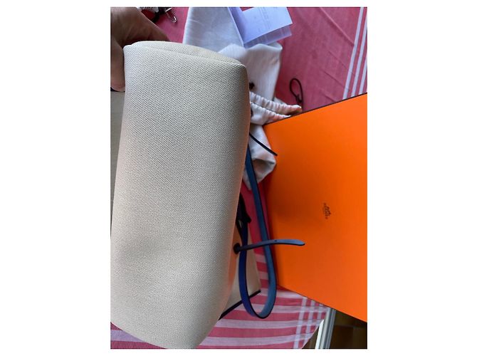 Herbag Hermès Cerniera a sacco 31 Crema Silver hardware - vista 6