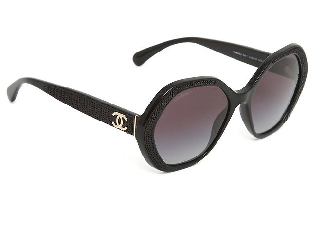 Chanel 2022 RUNDE BRILLE MIT PAILLETTEN Schwarz - Ansicht 2
