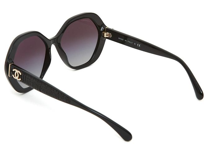 Chanel 2022 RUNDE BRILLE MIT PAILLETTEN Schwarz - Ansicht 3
