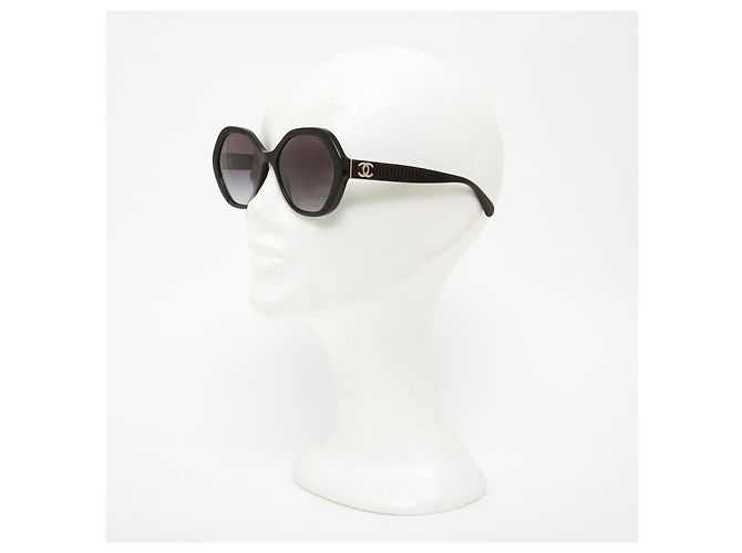 Chanel 2022 RUNDE BRILLE MIT PAILLETTEN Schwarz - Ansicht 4