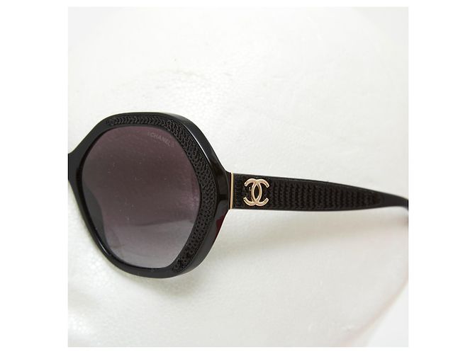 Chanel 2022 RUNDE BRILLE MIT PAILLETTEN Schwarz - Ansicht 5