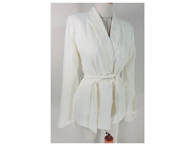 Blazer Free People blanco de lino y viscosa - vista 2