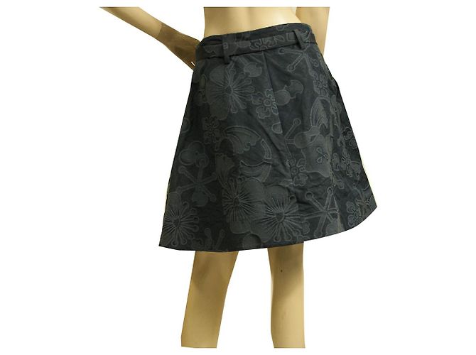 Minifalda acampanada de algodón jacquard floral azul Kenzo talla mini 40 - vista 2
