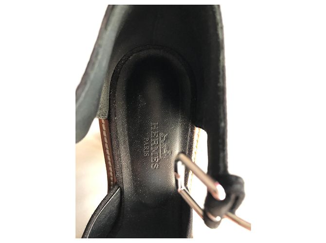 Sandali Hermès Drew in capra nero - vista 2
