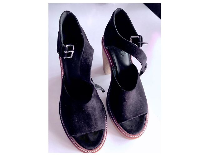 Sandali Hermès Drew in capra nero - vista 7