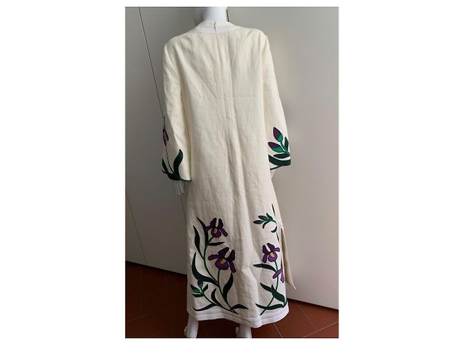 Tory Burch Linen canvas embroidered Iris tunic - view 11