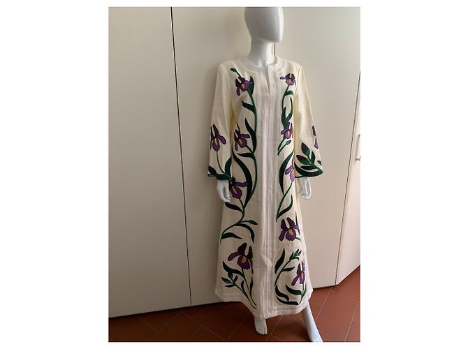 Tory Burch Linen canvas embroidered Iris tunic - view 15