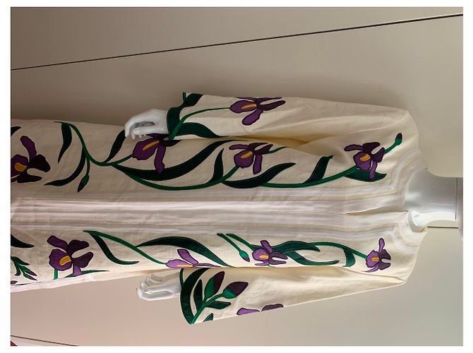 Tory Burch Linen canvas embroidered Iris tunic - view 16