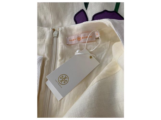 Tory Burch Linen canvas embroidered Iris tunic - view 2