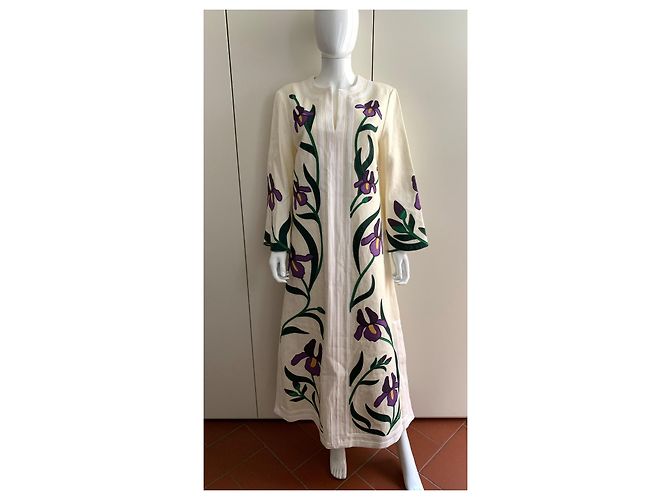 Tory Burch Linen canvas embroidered Iris tunic - view 4