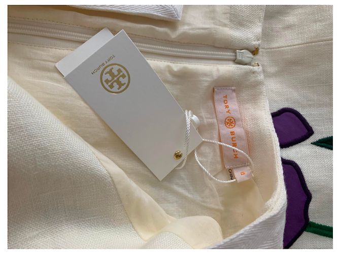 Tory Burch Linen canvas embroidered Iris tunic - view 9