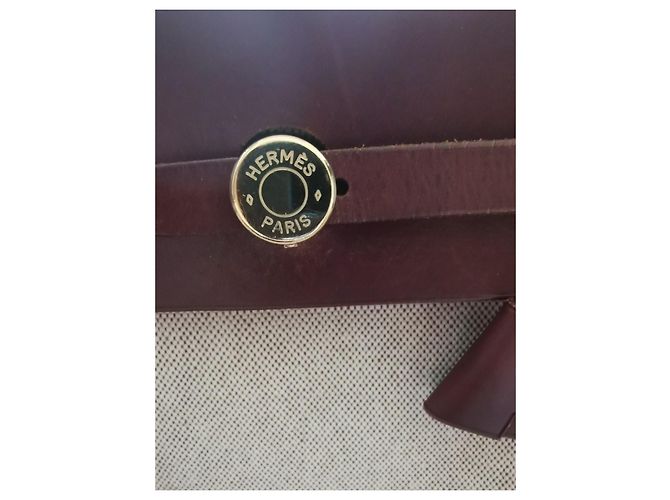 Hermès Hardware vintage Hermes Ado PM Herbag in oro Beige Marrone scuro - vista 11