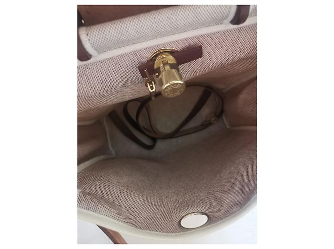 Hermès Hardware vintage Hermes Ado PM Herbag in oro Beige Marrone scuro - vista 8