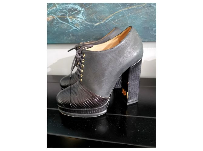 Chanel Schnürstiefeletten Schwarz - Ansicht 2