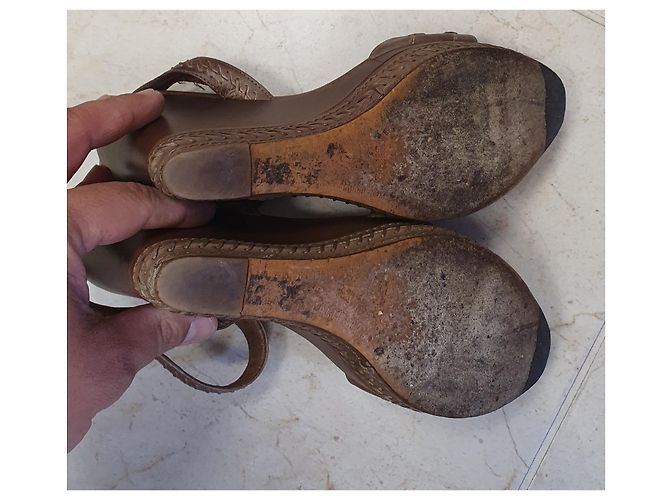 Sandali Miu Miu in pelle marrone - vista 5