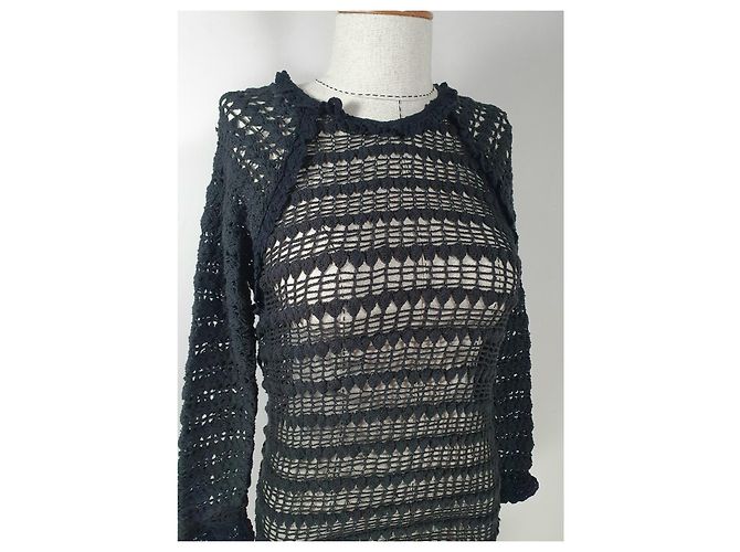 Gehäkelte Bluse Isabel Marant Etoile Schwarz Baumwolle - Ansicht 2