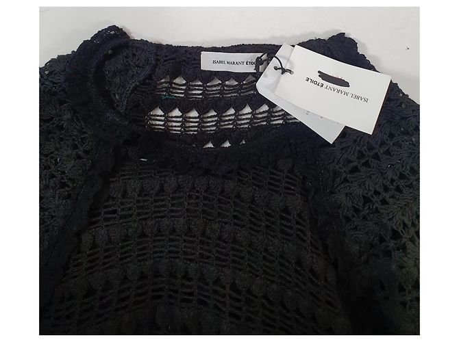 Gehäkelte Bluse Isabel Marant Etoile Schwarz Baumwolle - Ansicht 4