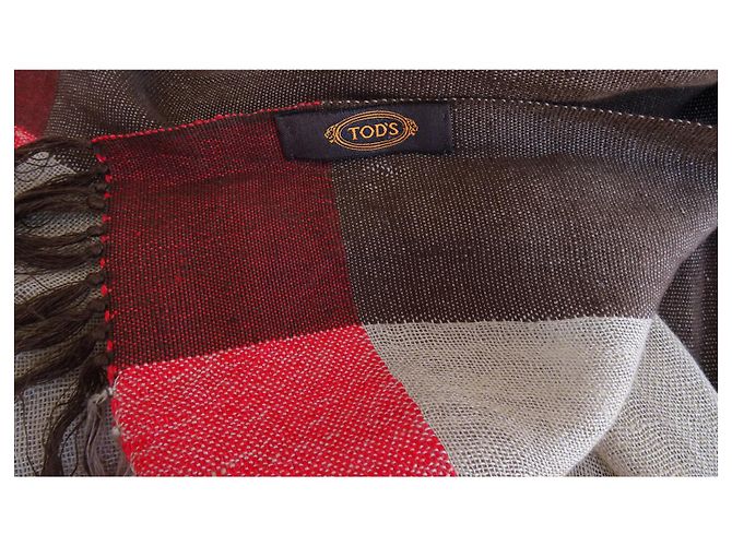 PAÑUELO LARGO DE TOD'S Castaño Roja Beige - vista 2