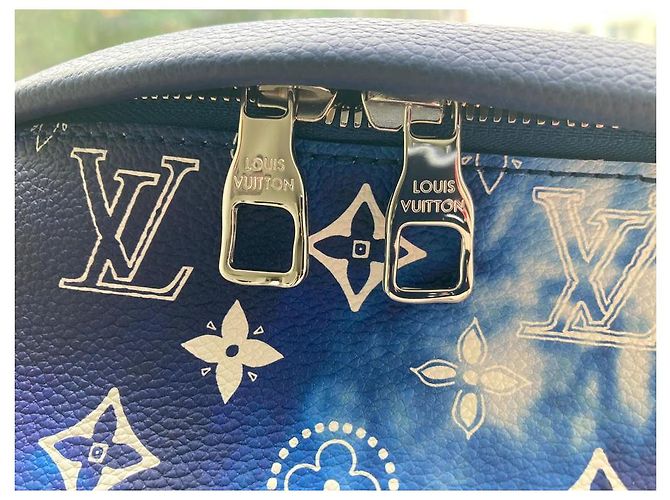 Louis Vuitton bandana monocromatica blu - vista 3