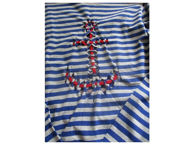 Jean Paul Gaultier Top de rayas, taille 38. Azul - vista 3