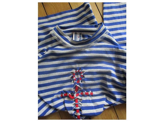 Jean Paul Gaultier Top de rayas, taille 38. Azul - vista 5