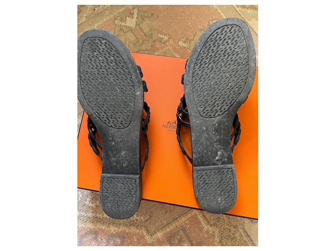 Sandali Hermès neri Nero - vista 3