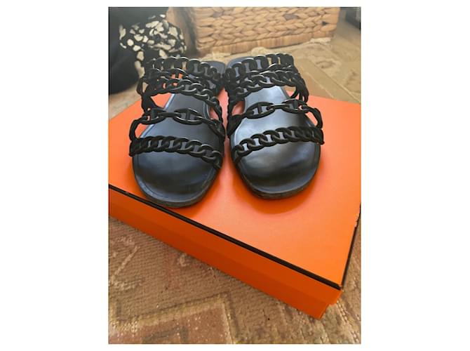 Sandali Hermès neri Nero - vista 6