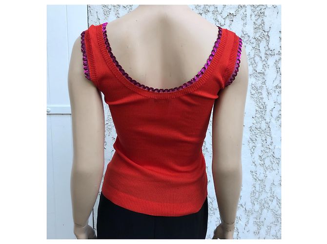 Camiseta sin mangas de malla roja Sonia By Sonia Rykiel algodón - vista 2