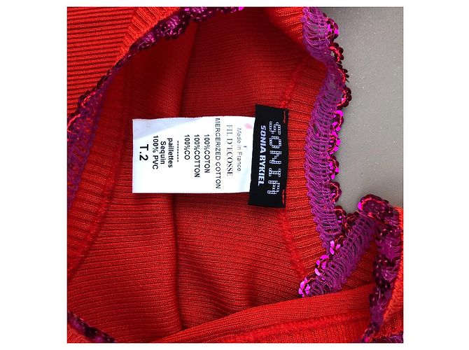 Camiseta sin mangas de malla roja Sonia By Sonia Rykiel algodón - vista 4