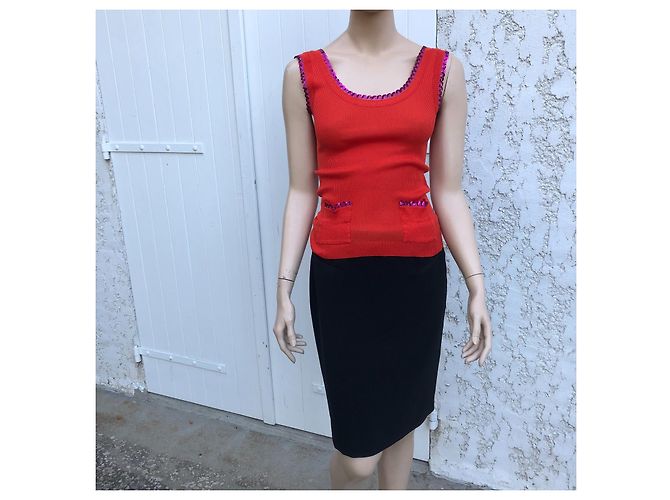 Camiseta sin mangas de malla roja Sonia By Sonia Rykiel algodón - vista 7