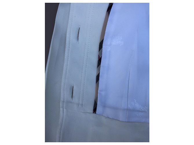 Giacca Burberry Eggshell in Seta e Viscosa Bianco sporco - vista 10