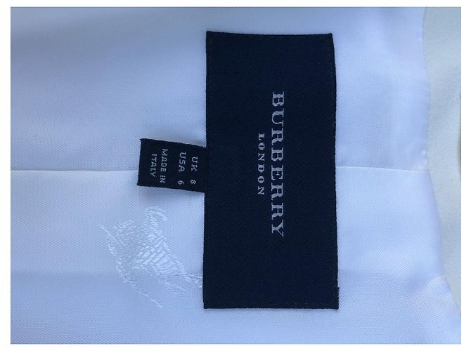 Giacca Burberry Eggshell in Seta e Viscosa Bianco sporco - vista 11