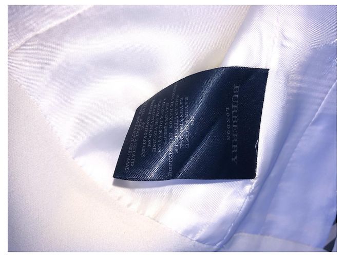 Giacca Burberry Eggshell in Seta e Viscosa Bianco sporco - vista 12