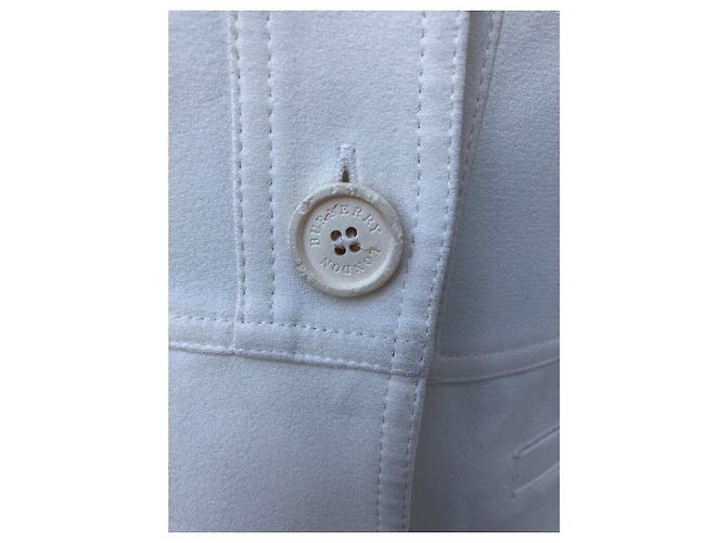 Giacca Burberry Eggshell in Seta e Viscosa Bianco sporco - vista 5