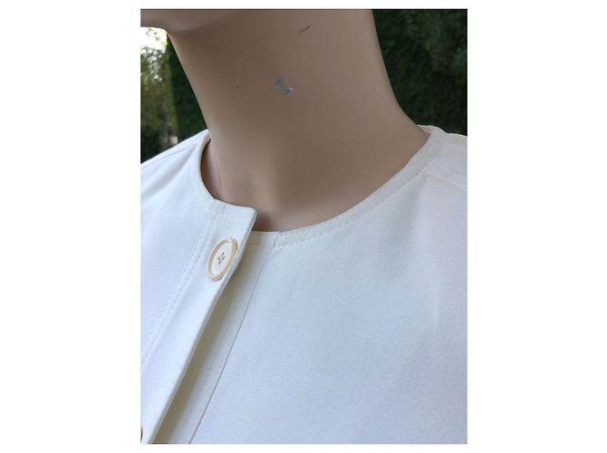 Giacca Burberry Eggshell in Seta e Viscosa Bianco sporco - vista 7