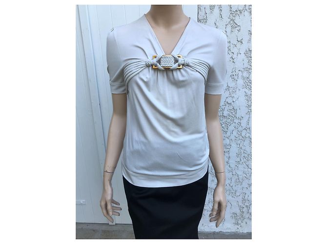 Top de raso gris perla Gucci - vista 10