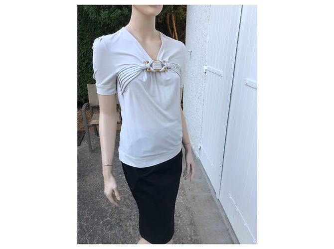 Top de raso gris perla Gucci - vista 12