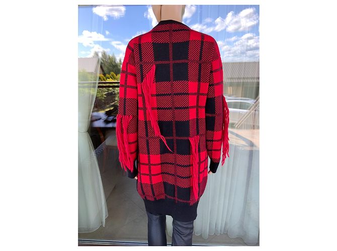 Philipp Plein SS Tartan Woll Minikleid Schwarz Rot - Ansicht 3