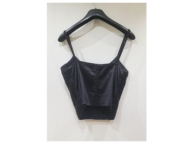 Top bustier abalorios La Perla Negro - vista 2