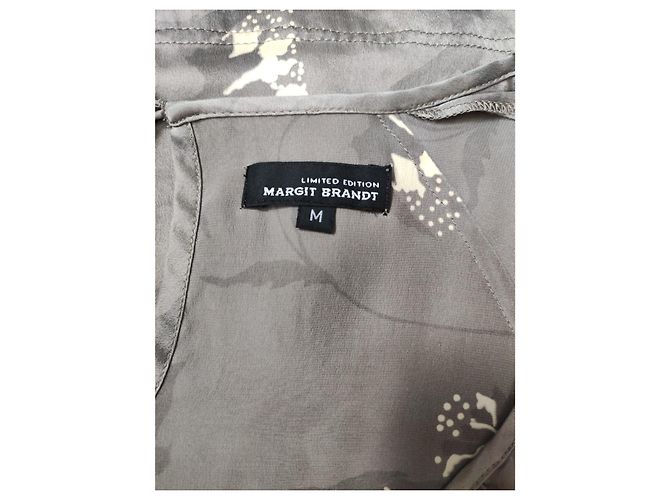 Autre Marque Margit Brandt Seidenkleid Grau - Ansicht 6