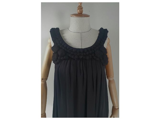 Vestido de seda Balona Designers Remix Negro - vista 2