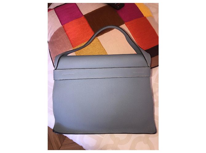 Hermès Etribelt Handtasche hellblau Leder - Ansicht 2