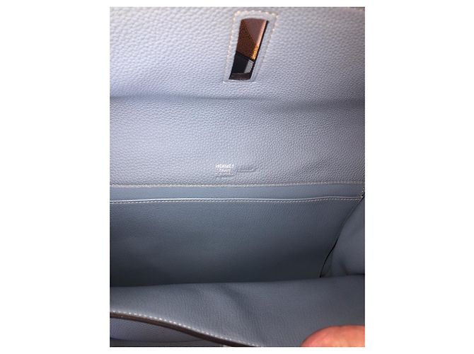 Hermès Etribelt Handtasche hellblau Leder - Ansicht 6