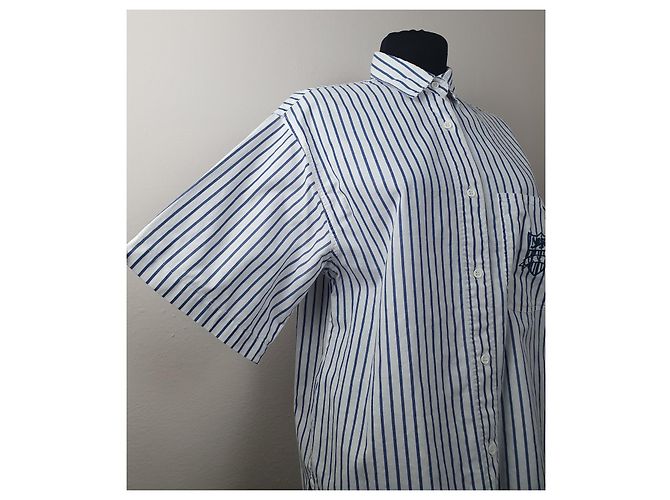 Camisa Diane Von Furstenberg de Rayas de Algodón Blanco Azul - vista 3