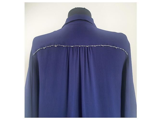 Camicia Baum und Pferdgarten Blu in Viscosa - vista 6