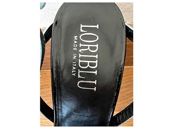 Loriblu Schnallenpumps aus Lackleder Schwarz Hellblau 40 - Ansicht 12