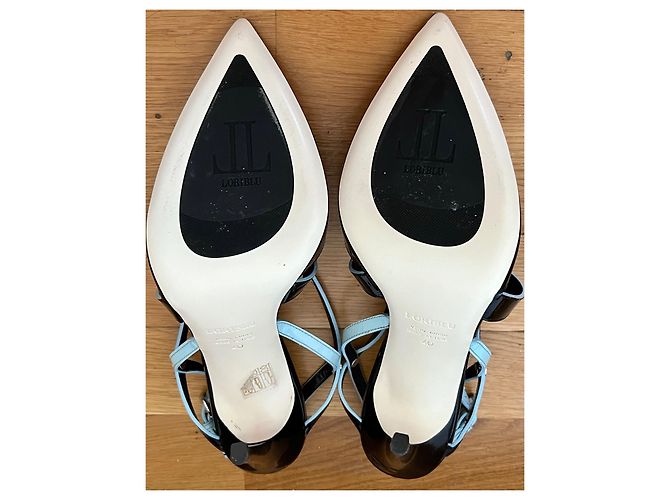 Loriblu Schnallenpumps aus Lackleder Schwarz Hellblau 40 - Ansicht 13